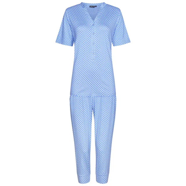 pastunette-deluxe-softly-blue-pyjama-blau-viskose-mit-print image 1