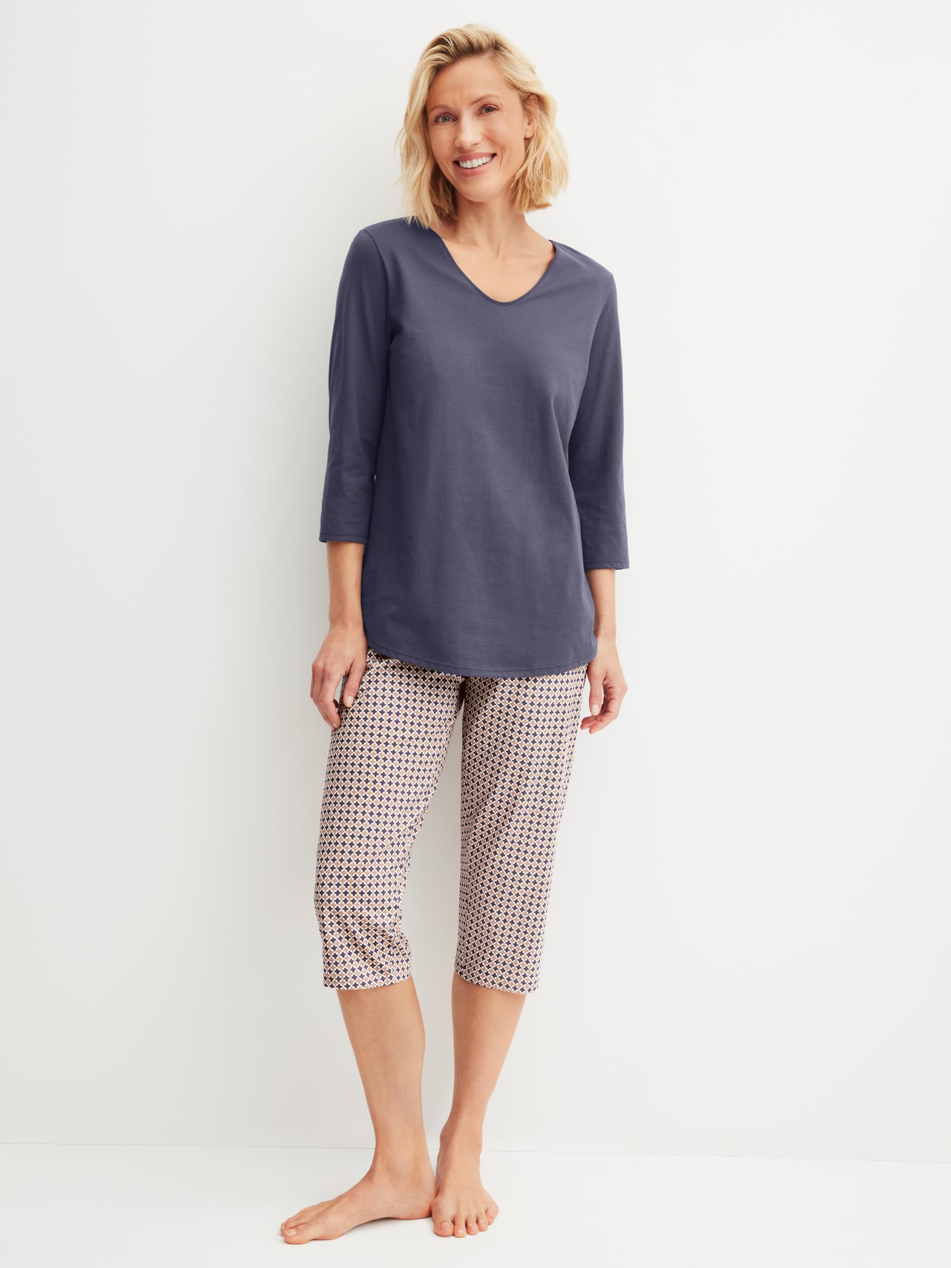 calida-blooming-nights-3-4-pyjama-damen-44-46-baumwolle image 3