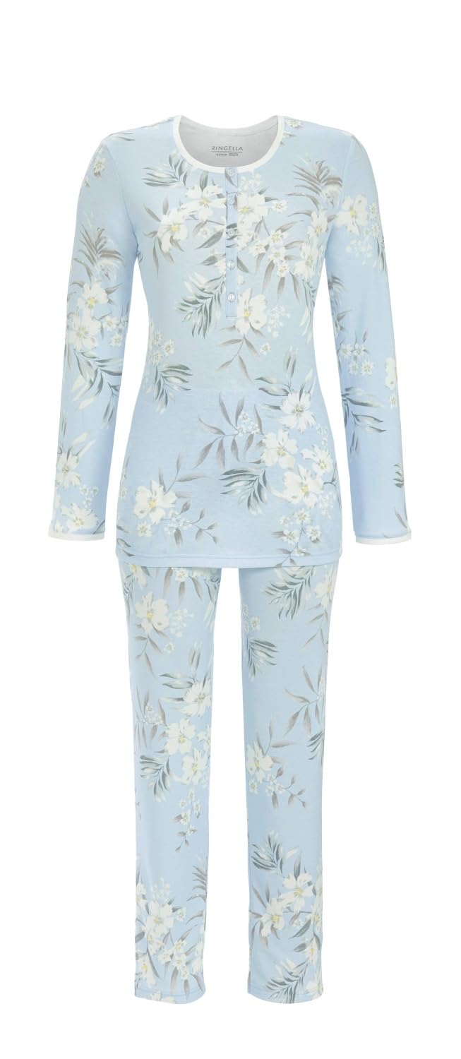 ringella-women-men-pyjama-knopfleiste-blumendessin-damen image 1