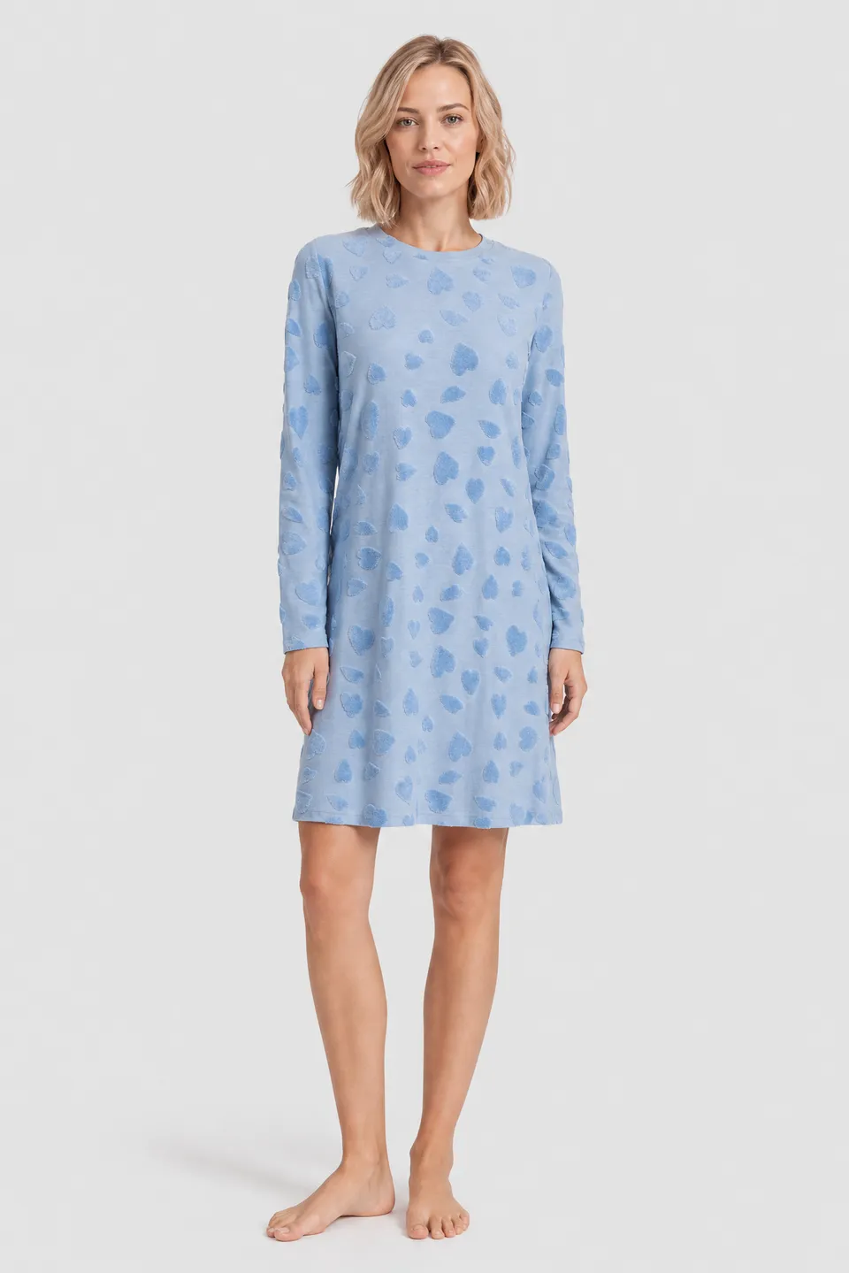 r-sch-be-happy-hauskleid-knielang-blau-frottee image 1