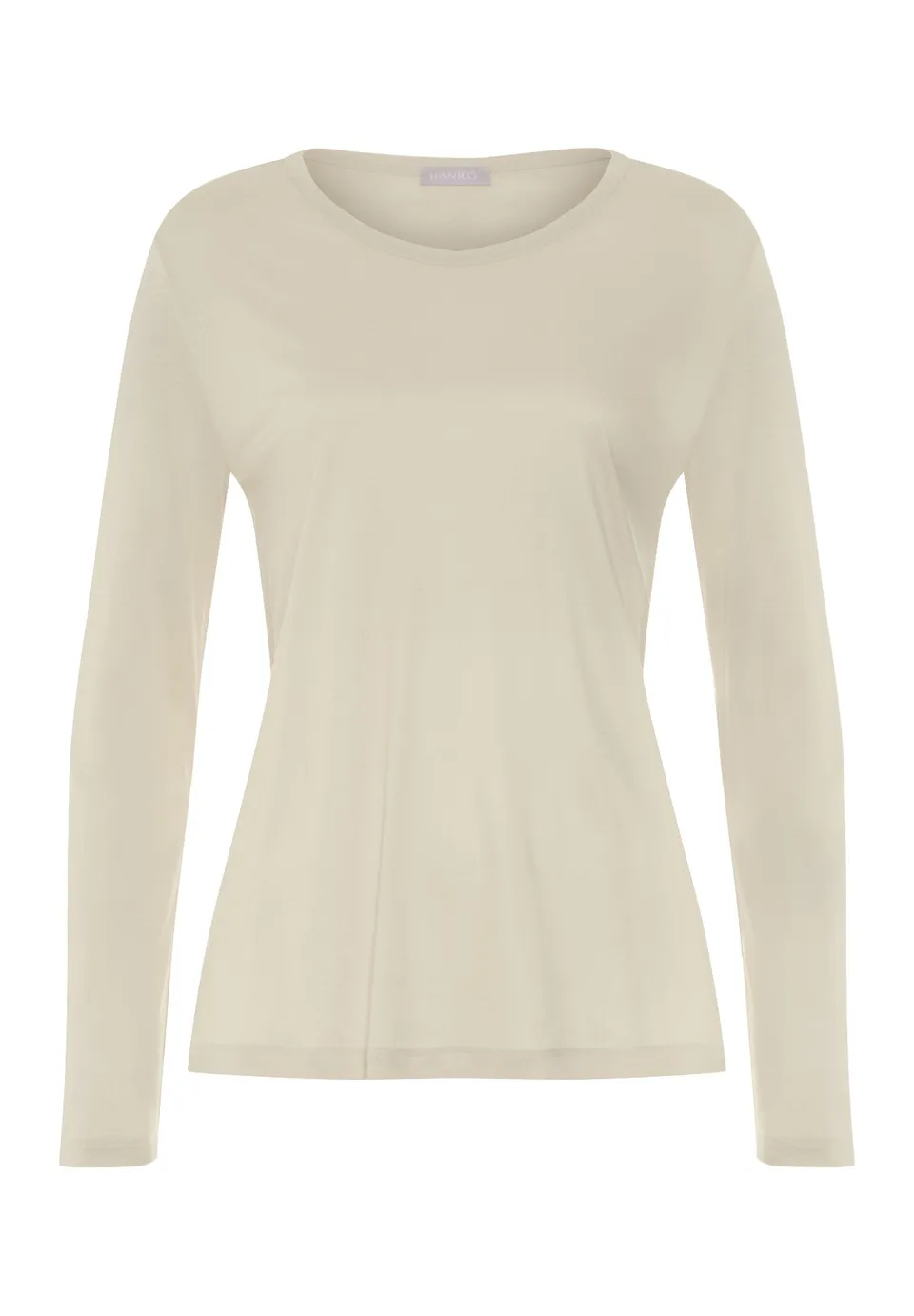 hanro-natural-living-tania-langarmshirt-pyjamaoberteil-creamy-silk-tencel image 1
