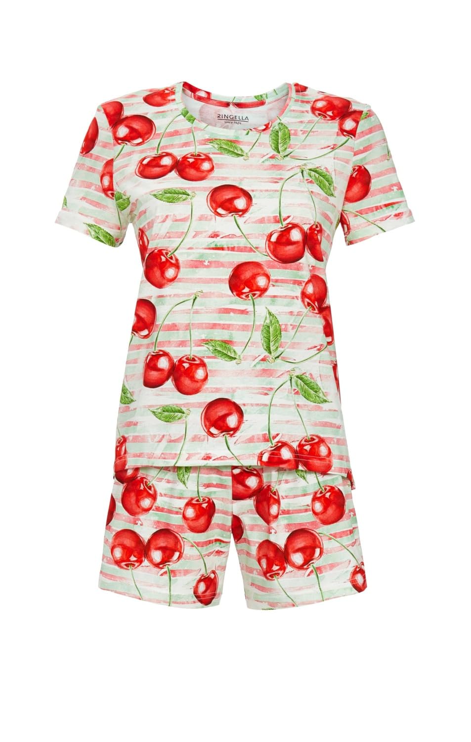 ringella-women-men-shorty-kirschen-100-baumwolle-kurzpyjama image 1