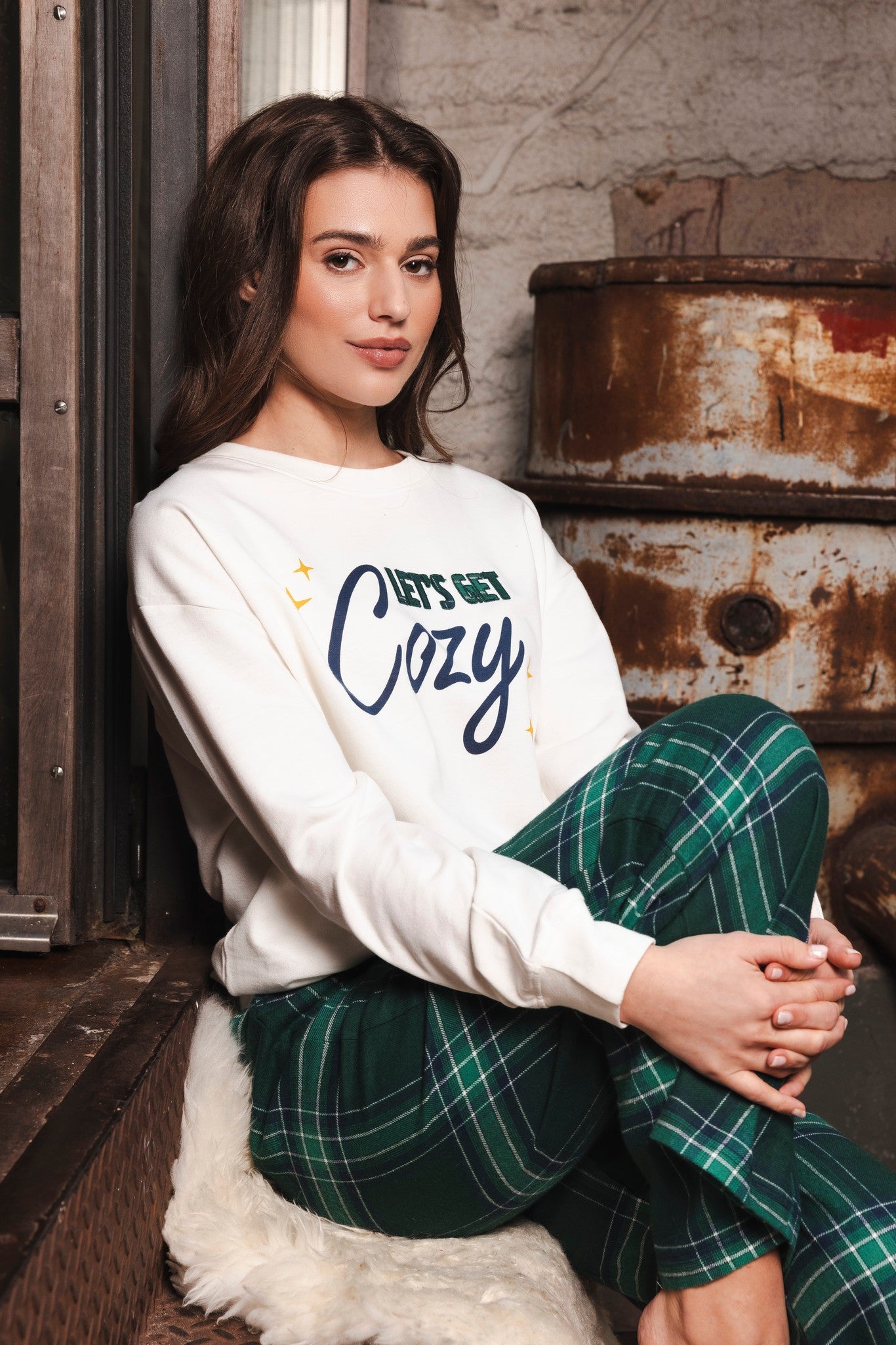 pastunette-myrebelle-cozy-pyjama-damen-gr-n-baumwolle image 2