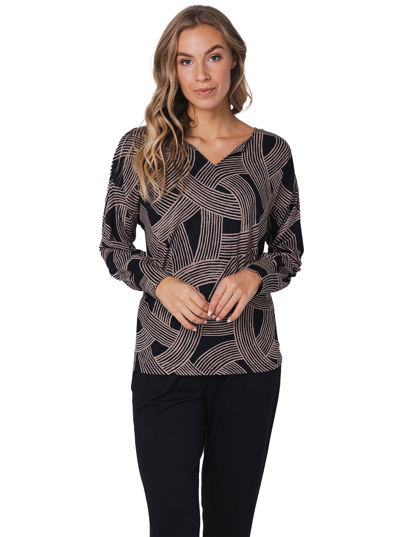 pastunette-premium-balance-pyjama-schwarz-viskose-langarm image 5