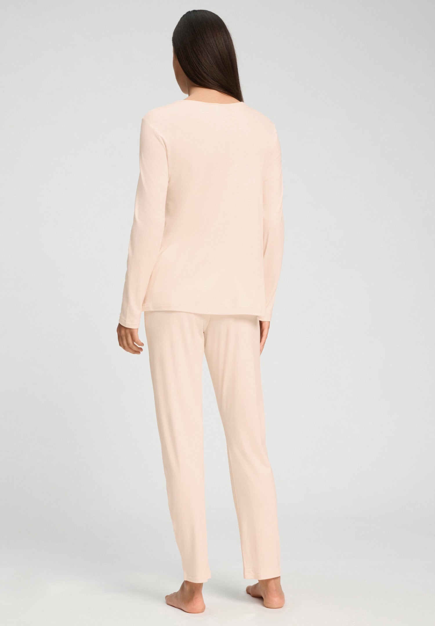 hanro-tyra-l-slv-pajama-schlafanzug-creamy-glass-seide image 4