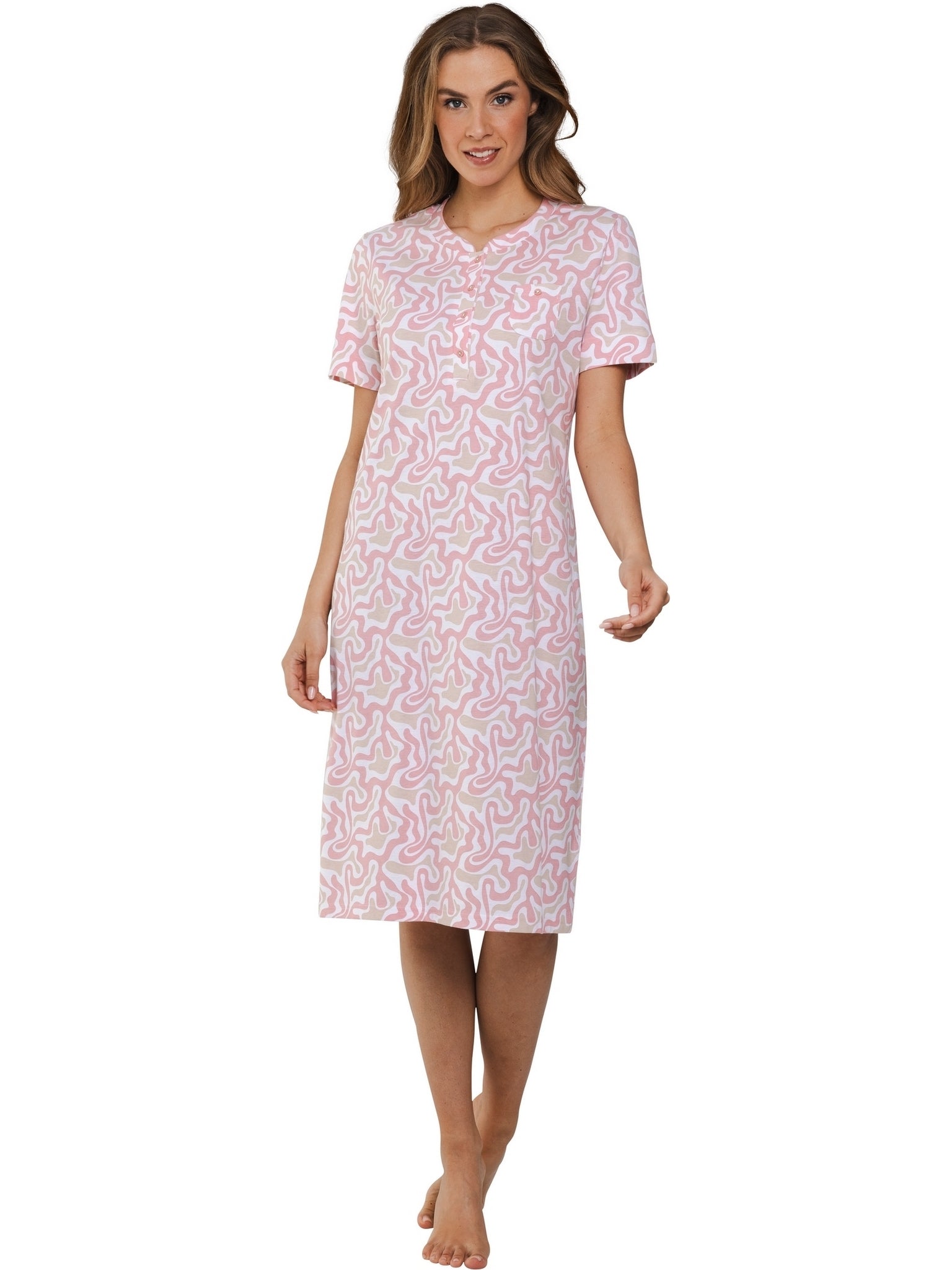 pastunette-coral-breeze-nachthemd-wei-rosa-baumwolle image 2