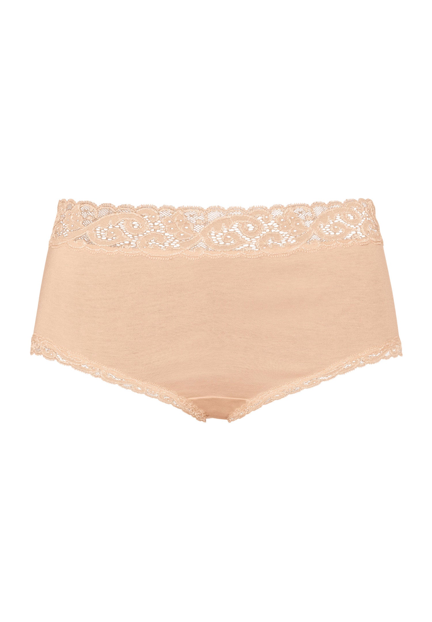 hanro-moments-maxi-briefs-damenslip-beige-baumwolle-spitze image 1