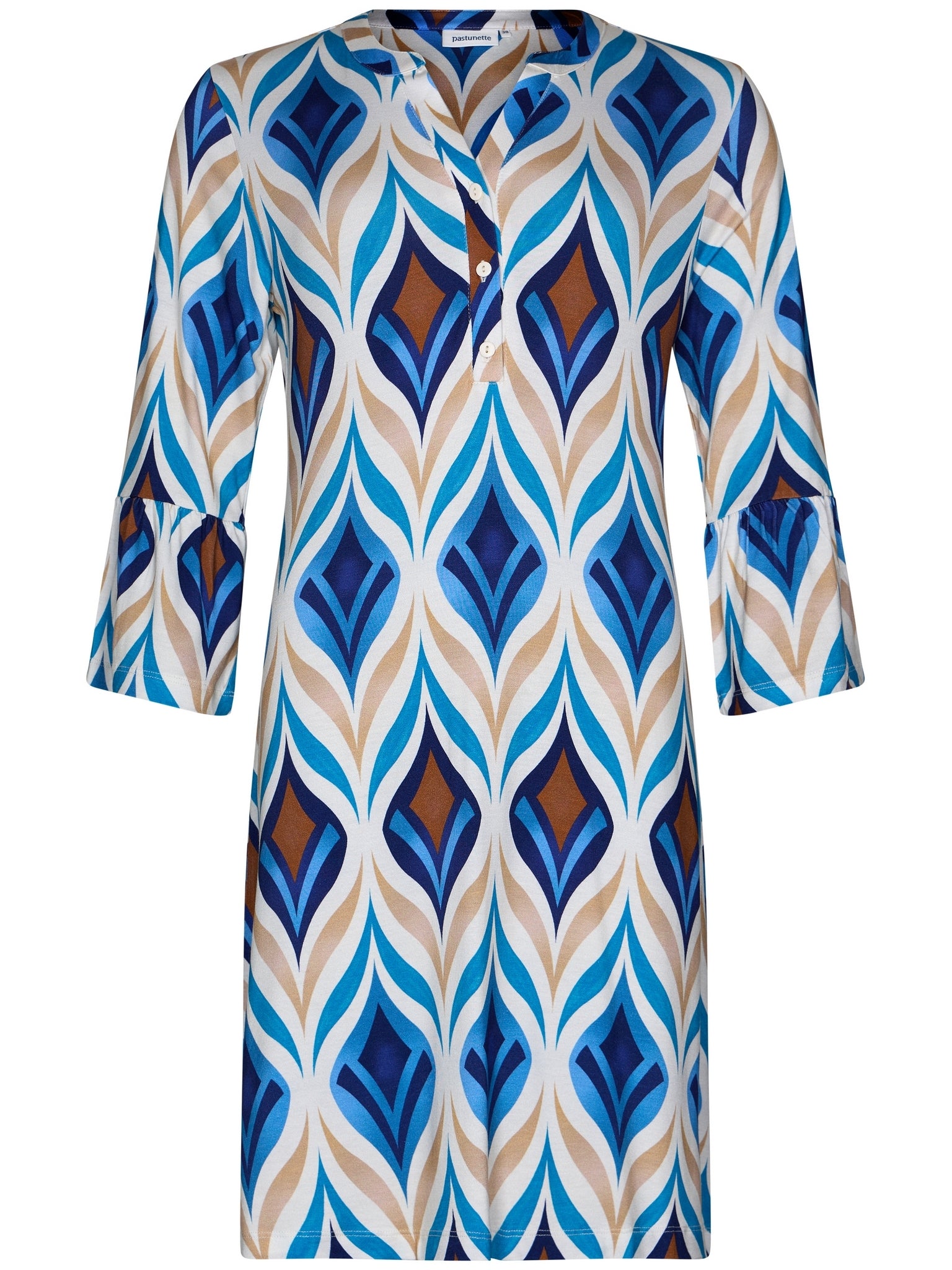 pastunette-ocean-drift-kleid-beige-viskose-gemustert image 1