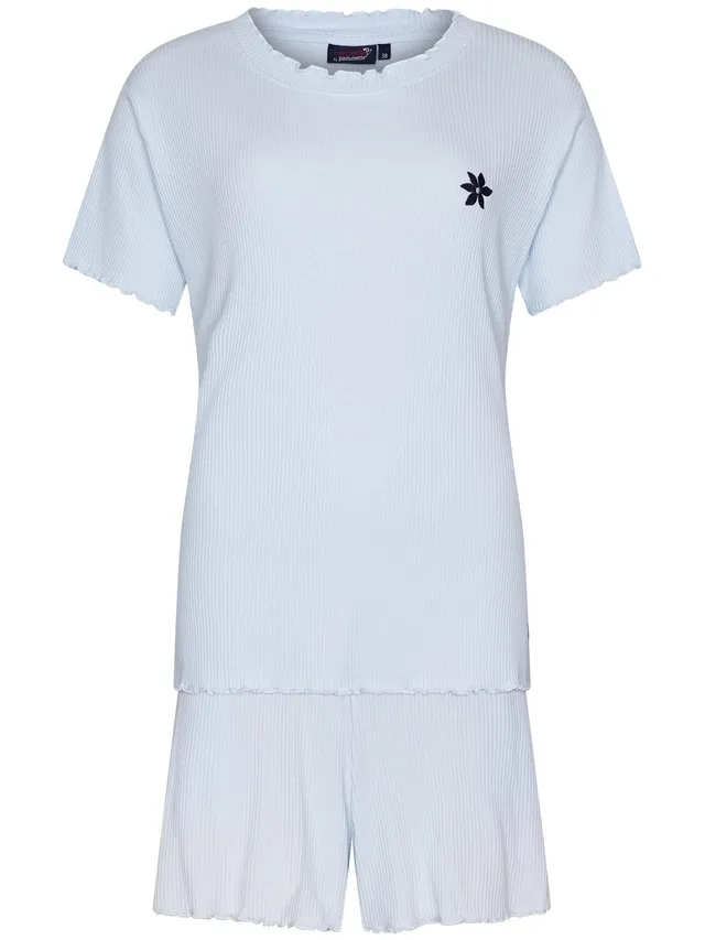 pastunette-rebelle-relax-shortama-hellblau-r-schen-baumwolle image 1