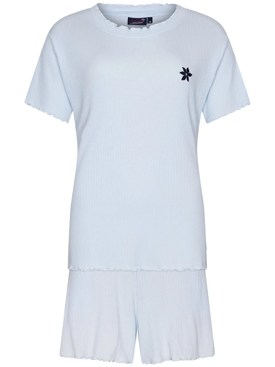 pastunette-rebelle-relax-shortama-hellblau-r-schen-baumwolle image 1