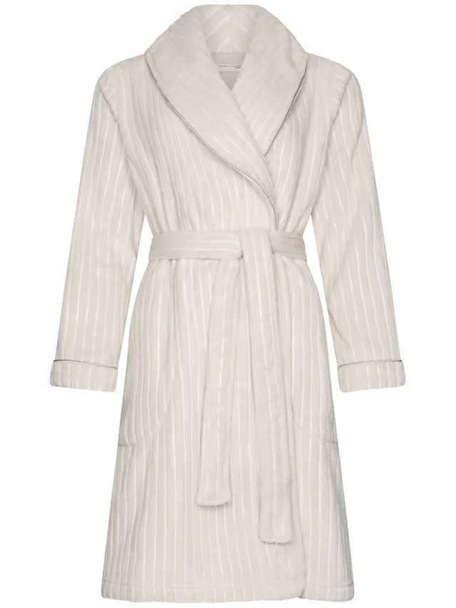 pastunette-premium-grace-bademantel-beige-gestreift-fleece image 1