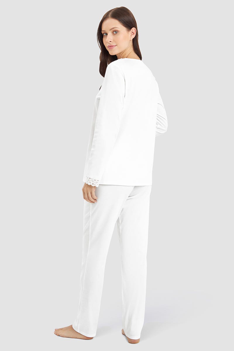 r-sch-be-happy-pyjama-lang-wei-spitze-schlafanzug image 3