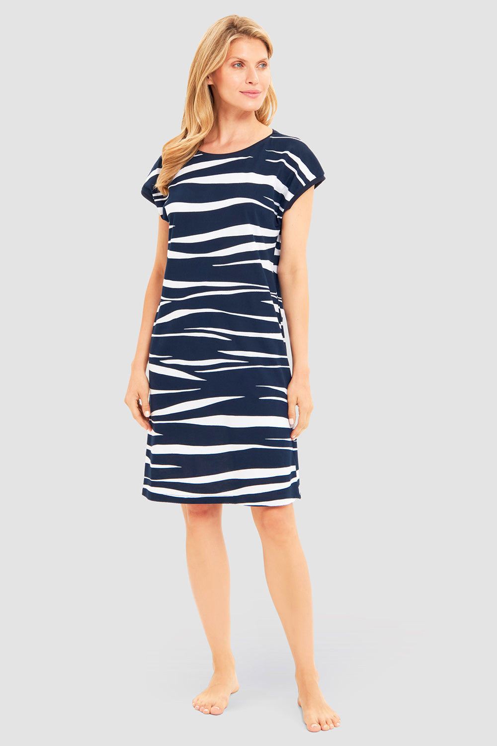 r-sch-be-happy-nachthemd-zebra-kurzarm-blau-95-cm image 1