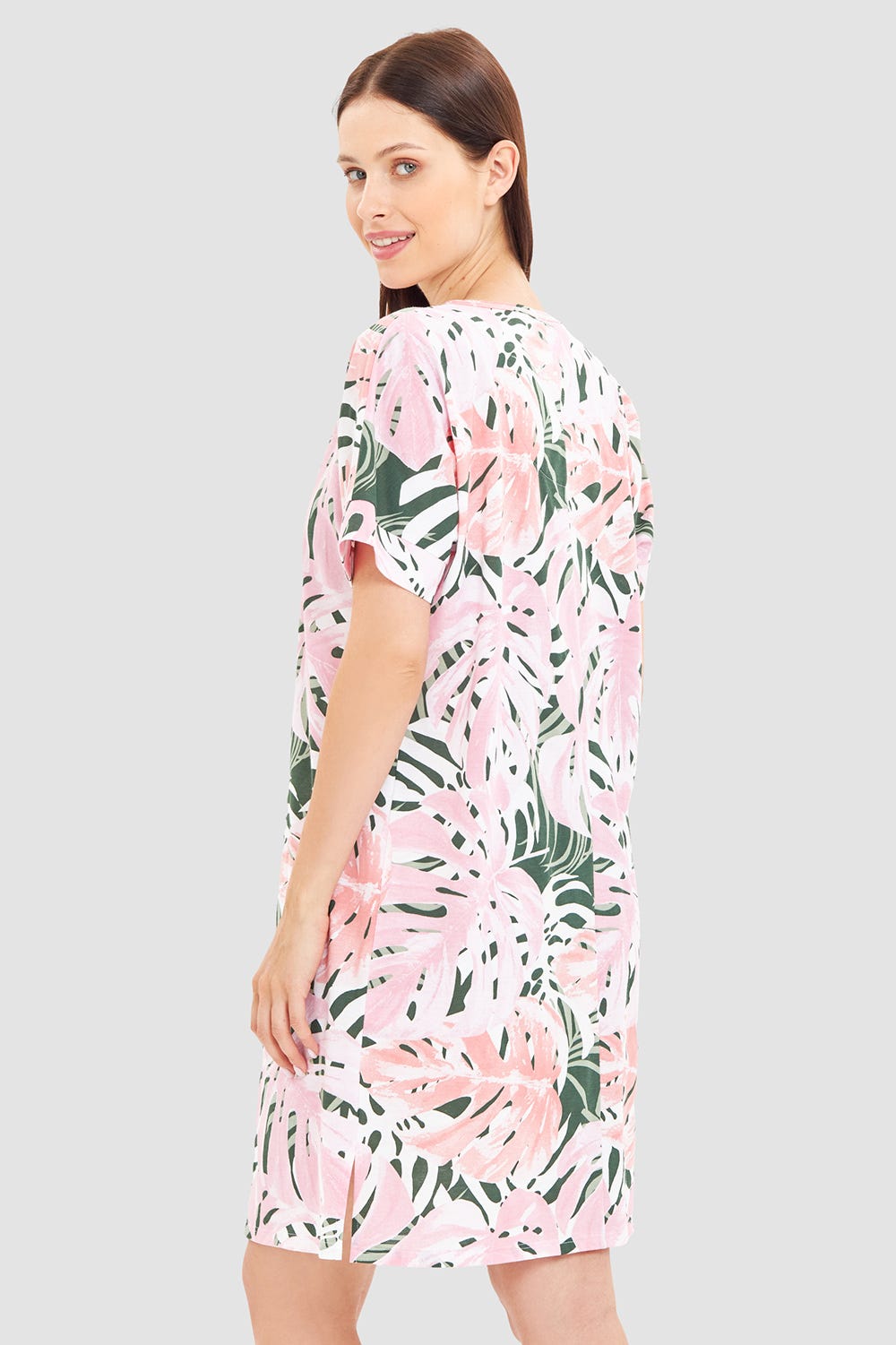 r-sch-be-happy-nachthemd-knielang-rosa-kurzarm-90cm image 3