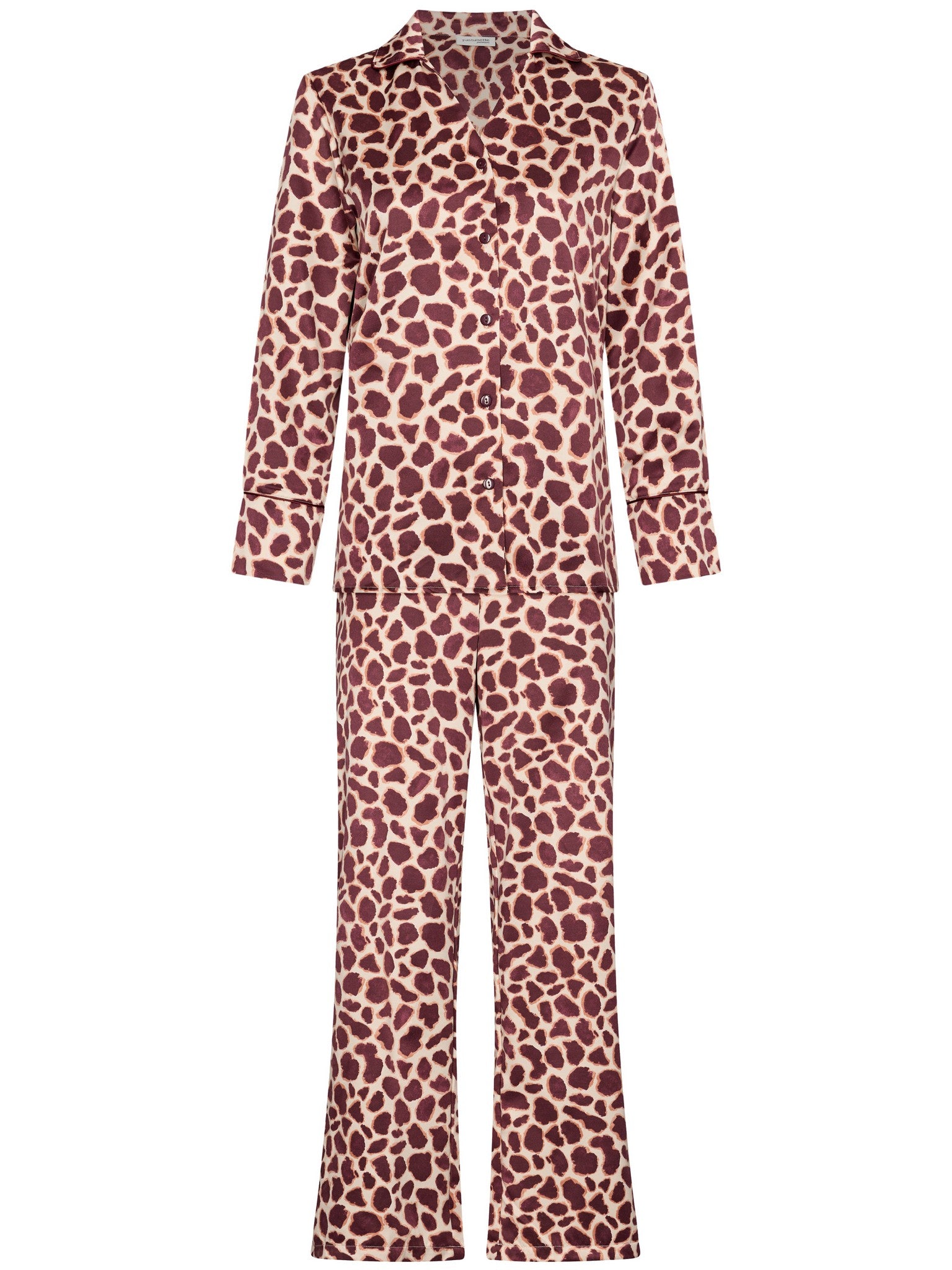 pastunette-premium-satin-wild-pyjama-animal-satin-bordeaux image 2