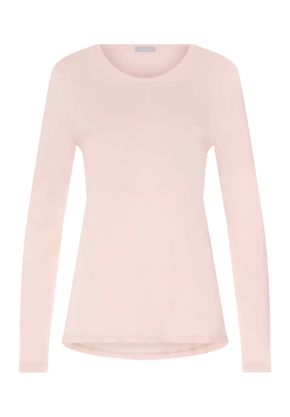hanro-loungy-nights-schlafshirt-rosewater-baumwolle-langarm image 1