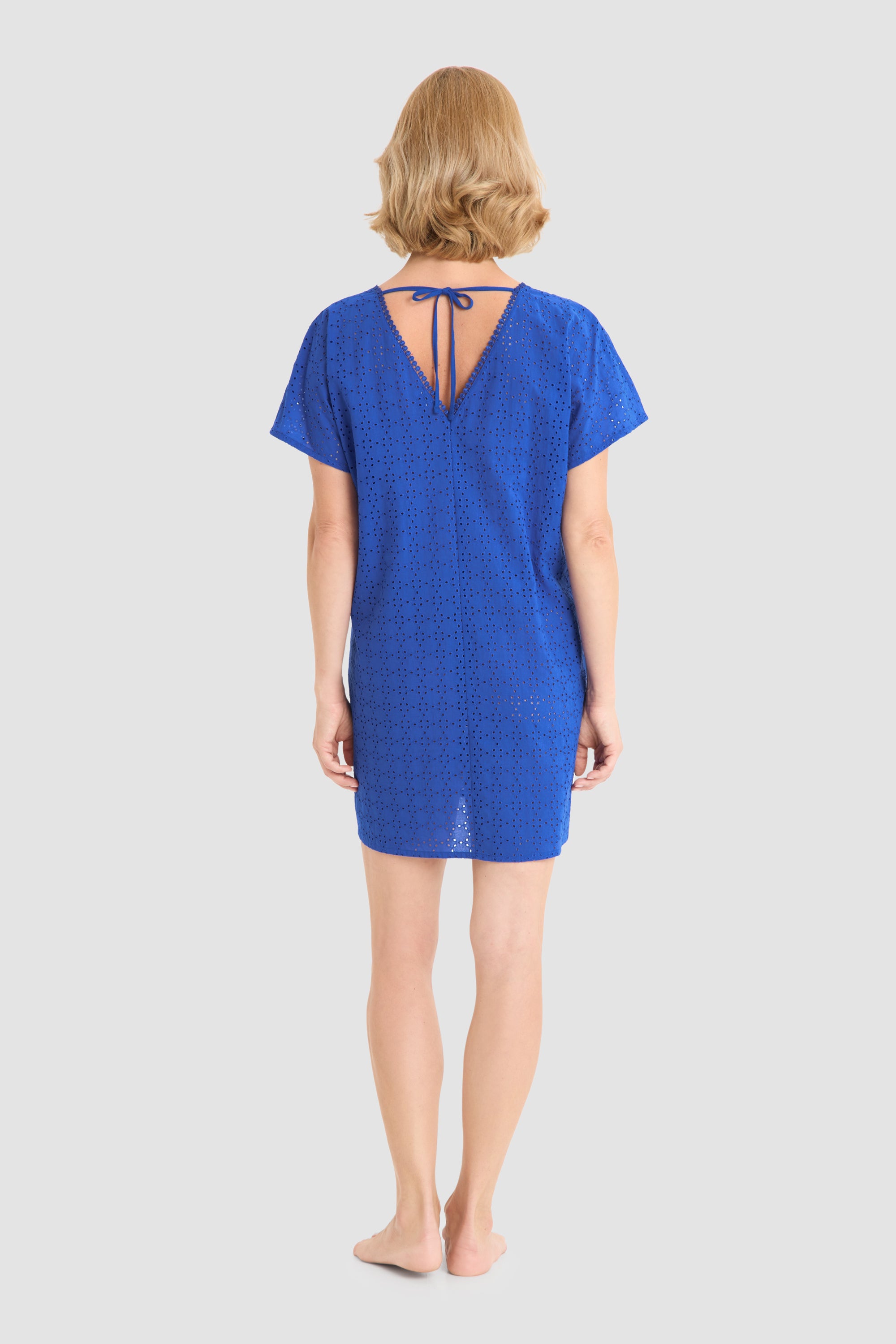 r-sch-be-happy-strandkleid-kurz-blau-baumwolle-lochmuster image 3
