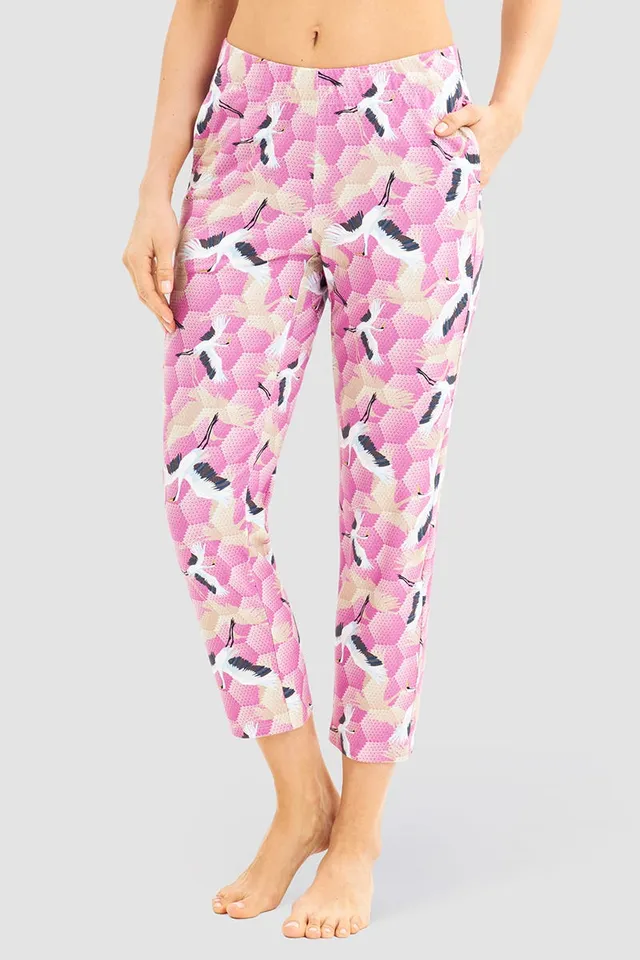 r-sch-be-happy-7-8-hose-pink-schlafhose-kranich-dessin image 1