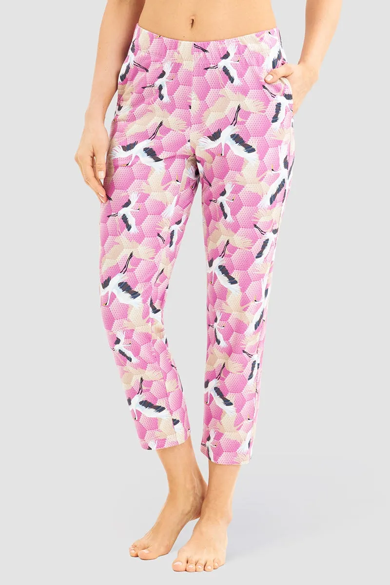 r-sch-be-happy-7-8-hose-pink-schlafhose-kranich-dessin image 1