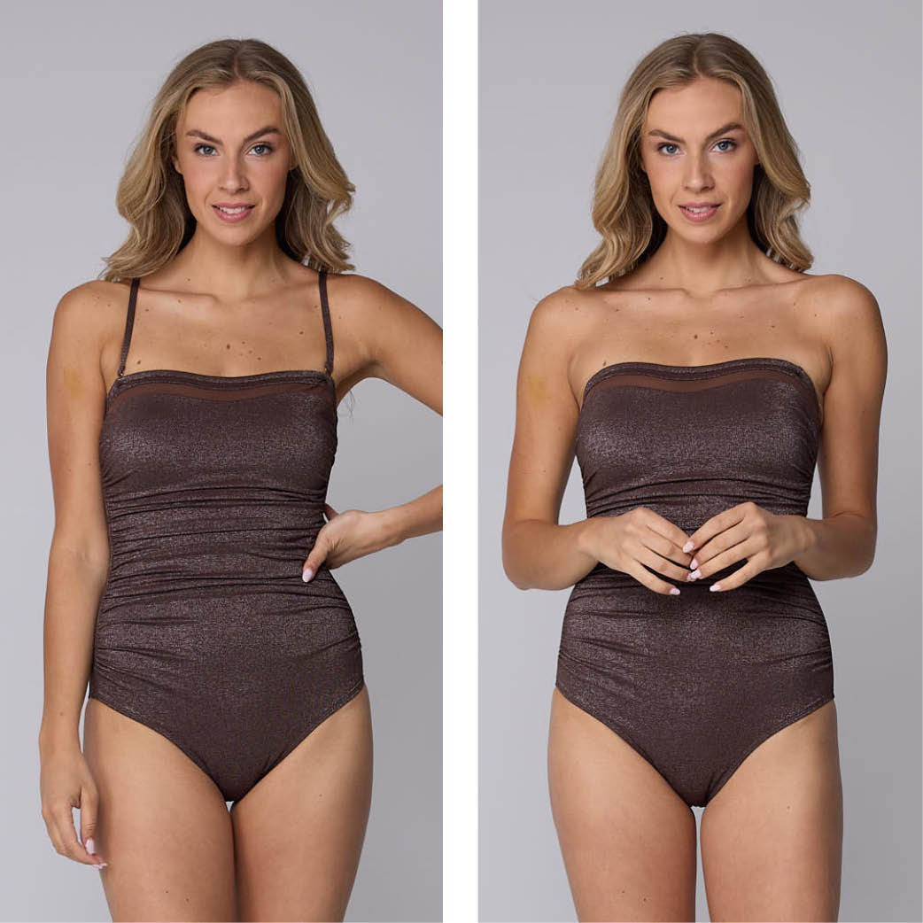 pastunette-glam-badeanzug-braun-bandeau-shaping-lurex image 3