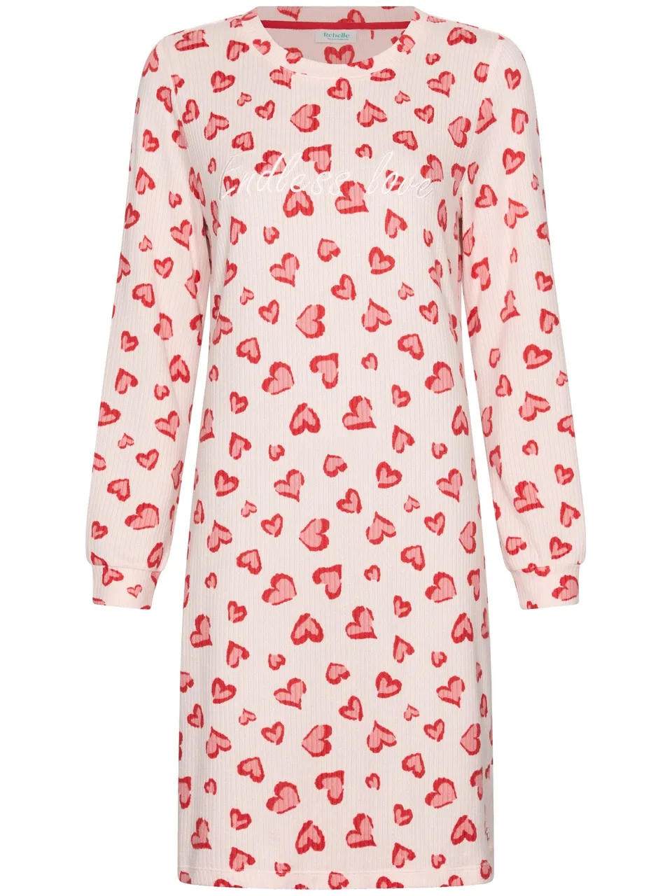 myrebelle-endless-love-nachthemd-rosa-herzen-langarm-fleece image 1