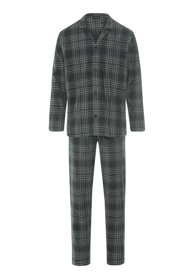hanro-cozy-comfort-l-slv-pyjama-willow-squares-baumwoll-flanell image 1
