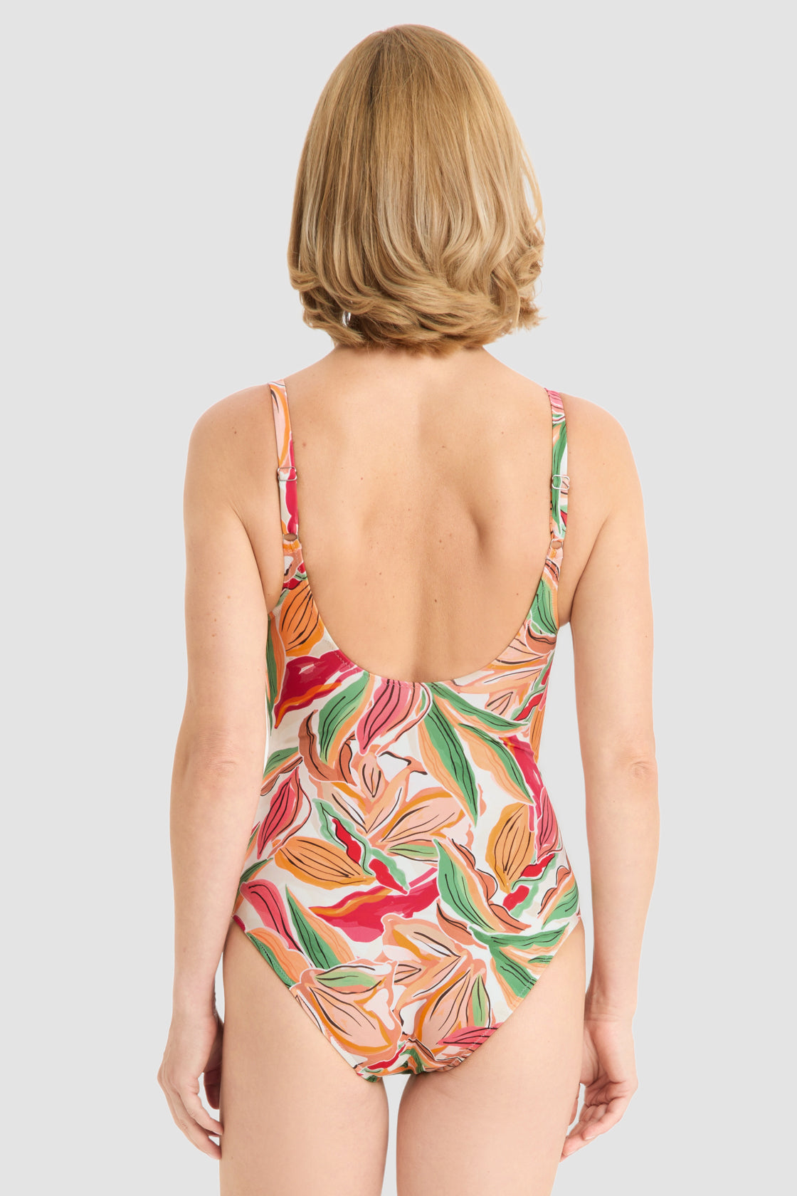 r-sch-be-happy-badeanzug-bl-tterdruck-damen-orange image 3