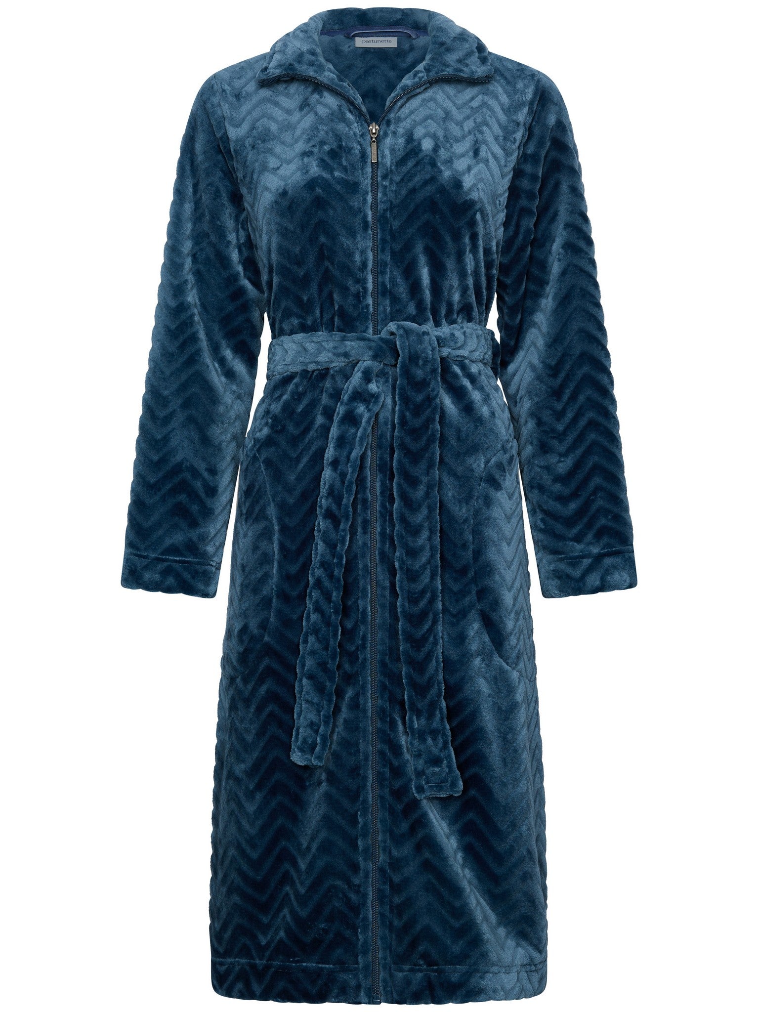 pastunette-nordic-bloom-bademantel-blau-flannel-fleece image 1