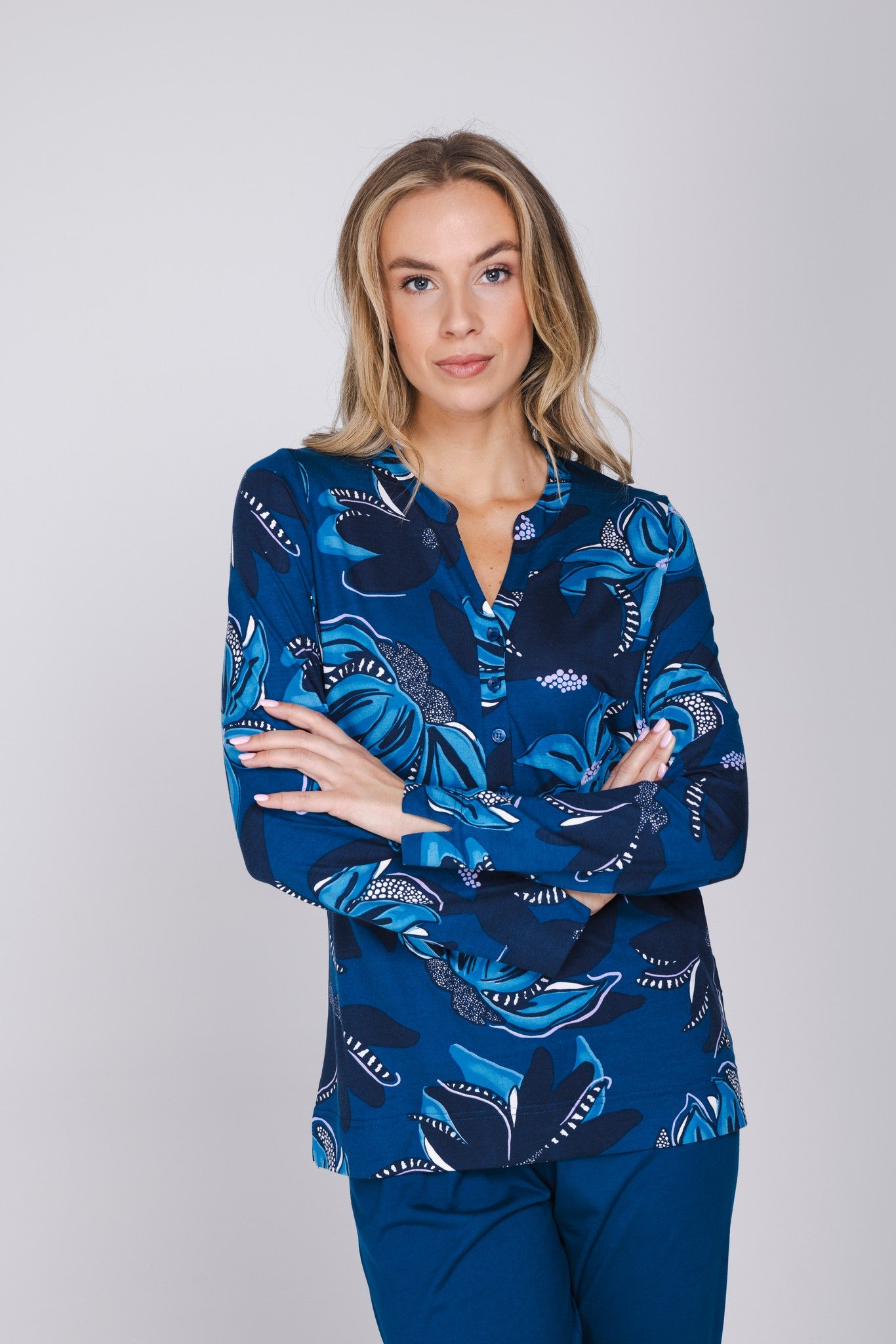 pastunette-premium-blue-mirage-pyjama-blau-baumwolle-modal image 4