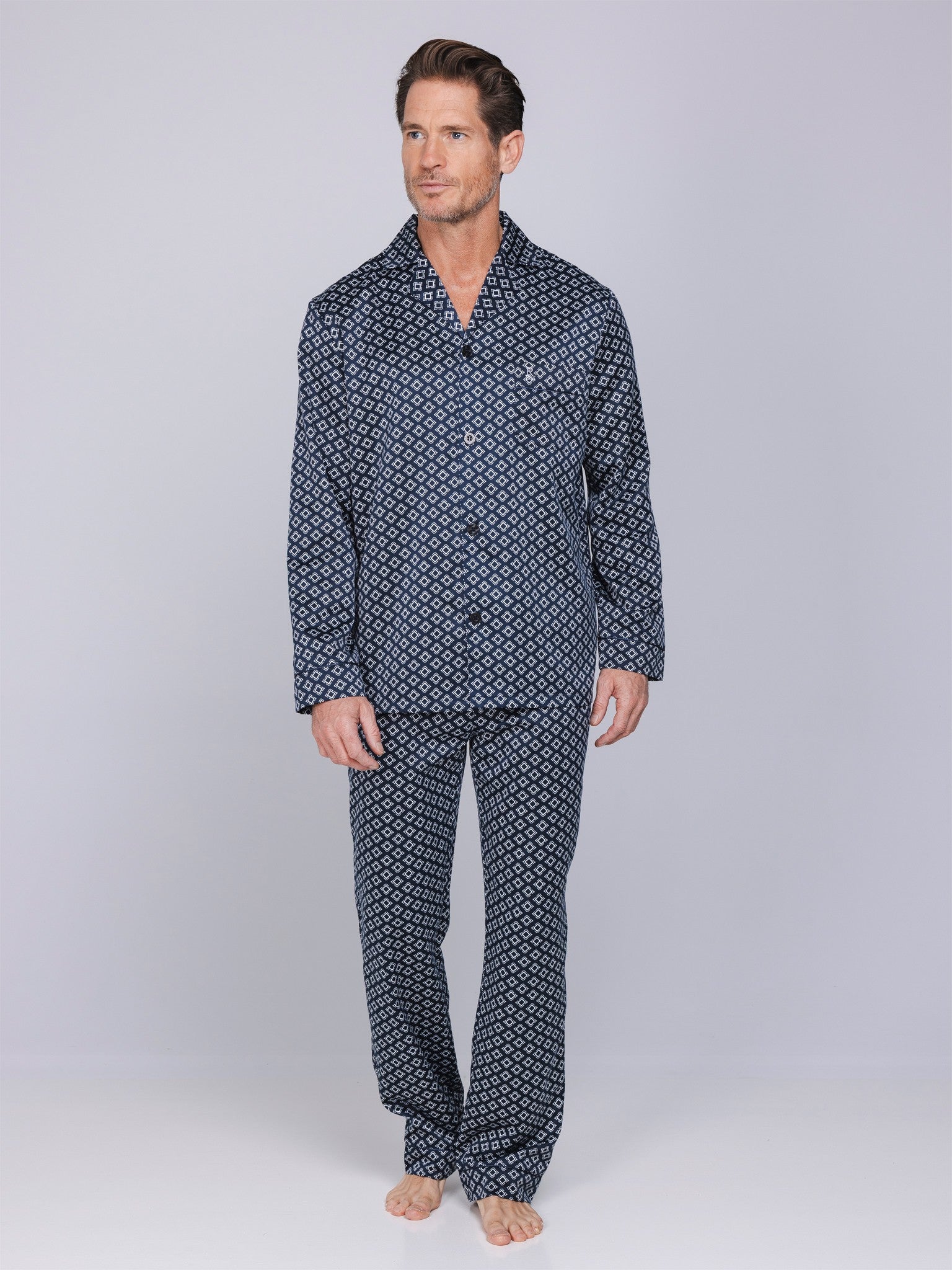 robson-graphic-herren-pyjama-dunkelblau-satin-gr-48-58 image 2