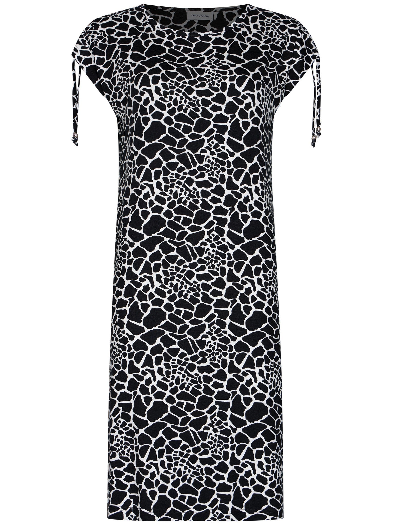 pastunette-noir-safari-kleid-schwarz-animal-viskose-strandkleid image 1
