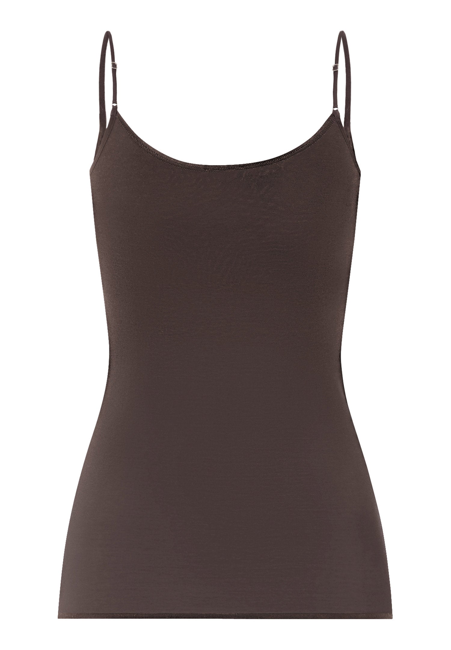 hanro-cotton-seamless-spaghetti-top-dark-mocha-baumwolle image 3