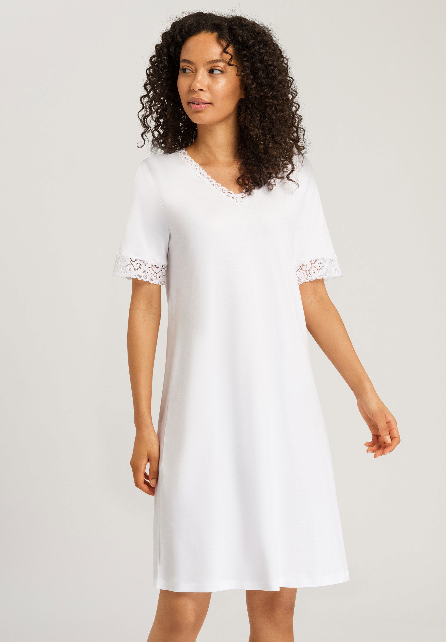 hanro-moments-s-slv-nightdress-nachthemd-wei-baumwolle-100cm image 2