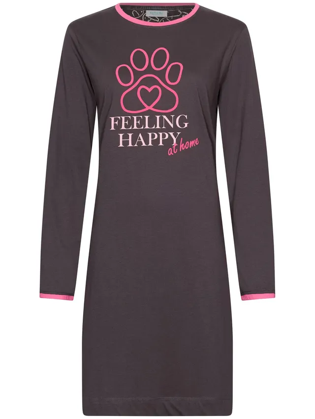 myrebelle-furry-friend-nachthemd-grau-bio-baumwolle-langarm image 1