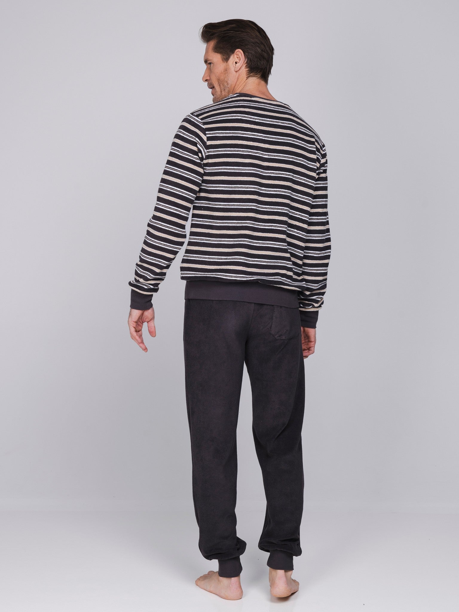 pastunette-urban-essence-pyjama-herren-braun-baumwolle-2 image 5