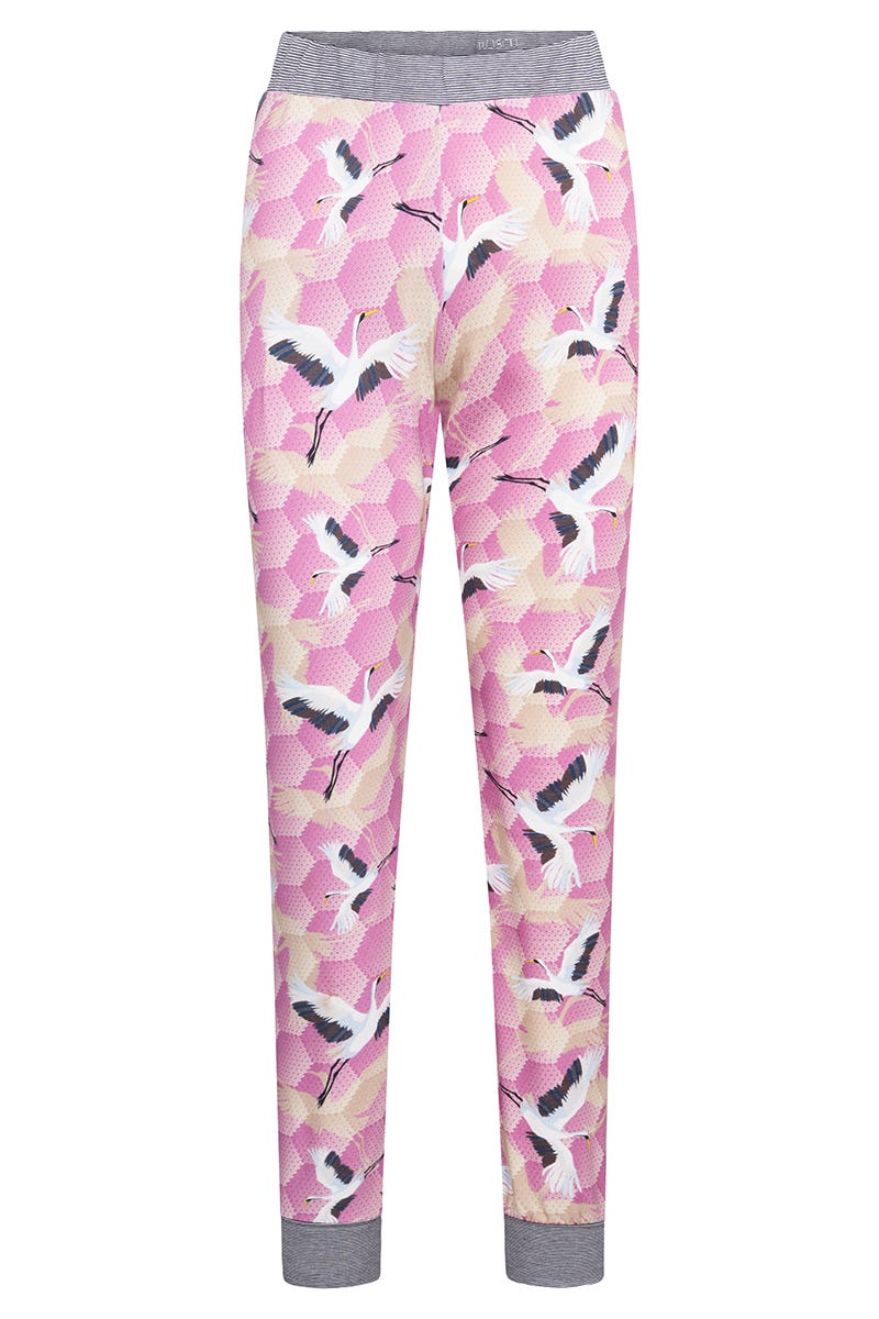 r-sch-be-happy-hose-lang-pyjamahose-pink-kranich-muster image 2