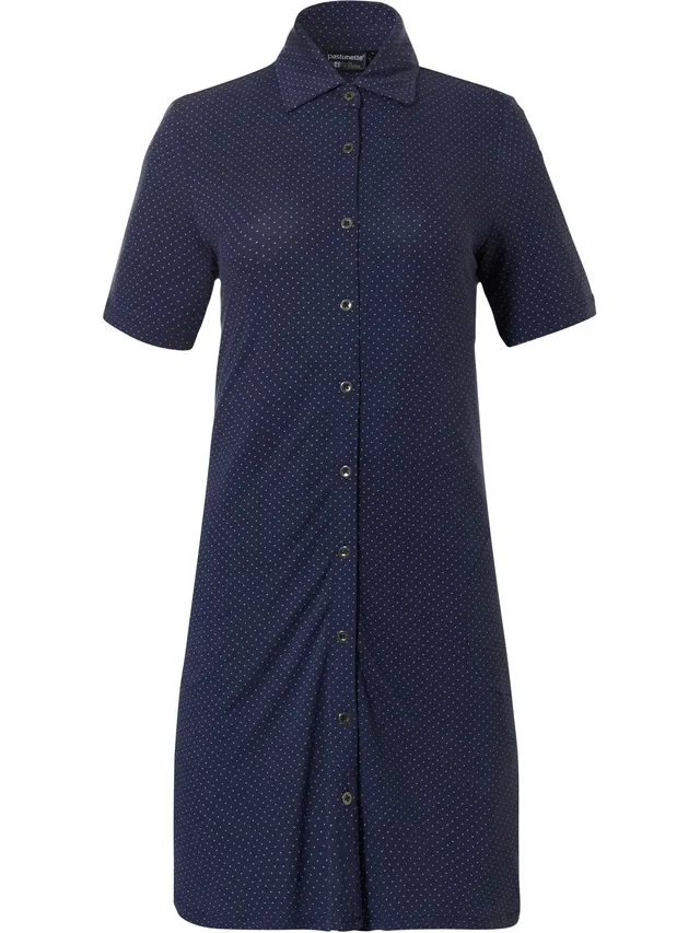 pastunette-premium-luxe-nachthemd-blau-punkte-viskose image 1