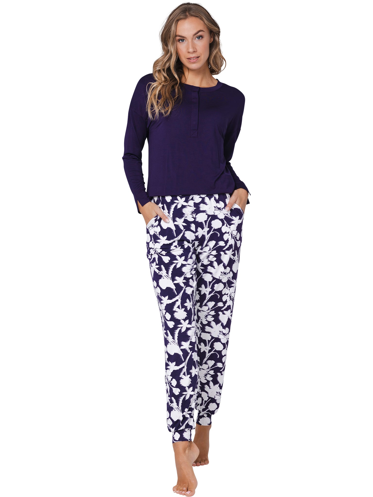 pastunette-premium-dark-orchid-pyjama-lila-ecovero-langarm image 3