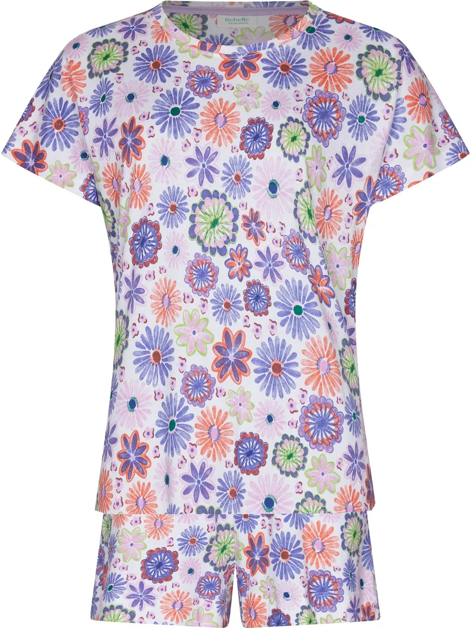 myrebelle-waterflower-shortama-blumen-bio-baumwolle image 1