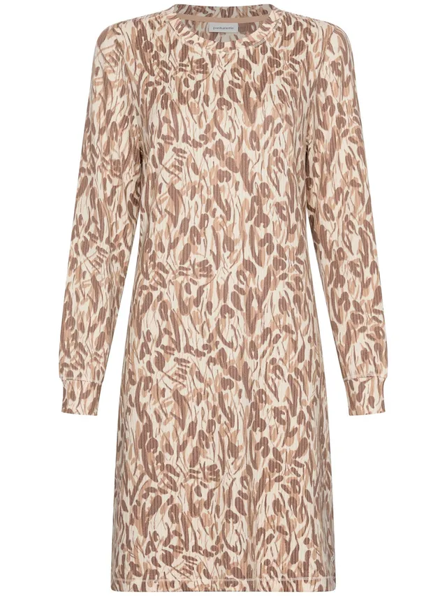 pastunette-mirage-nachthemd-beige-tierprint-fleece image 1