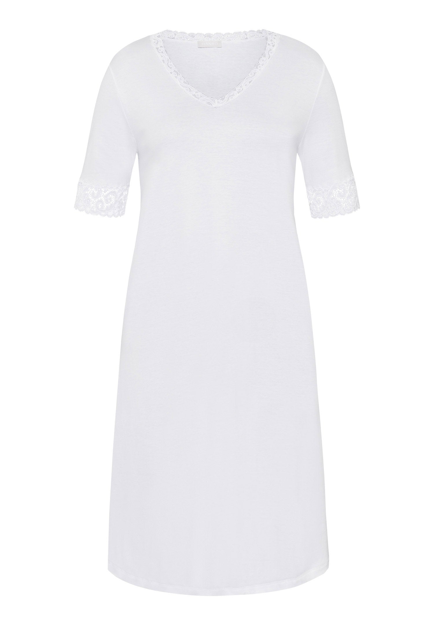 hanro-moments-s-slv-nightdress-nachthemd-wei-baumwolle-100cm image 1