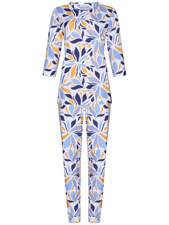 pastunette-yellow-breeze-pyjama-wei-blumen-3-4-arm image 1