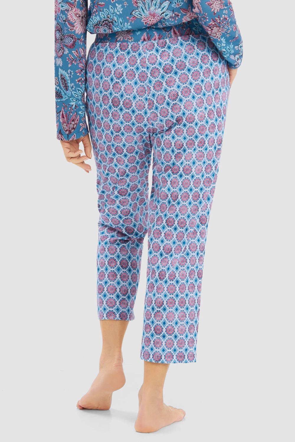 r-sch-be-happy-7-8-hose-ornamentdruck-schlafhose-blau-jersey image 3