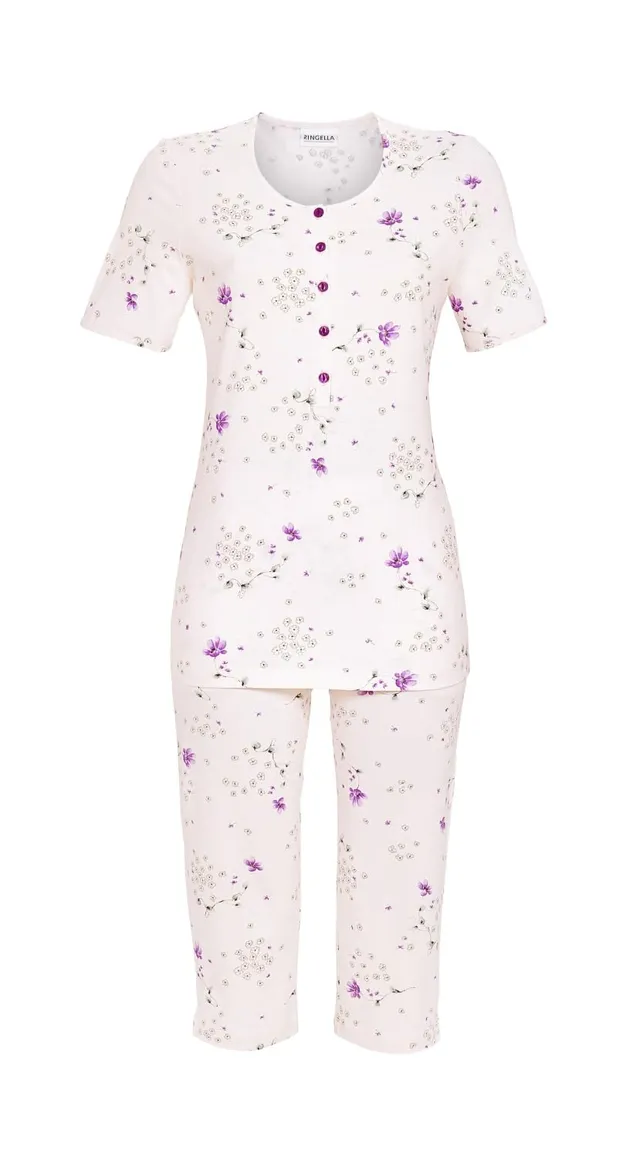 ringella-pyjama-mit-caprihose-schlafanzug-set-damen image 1