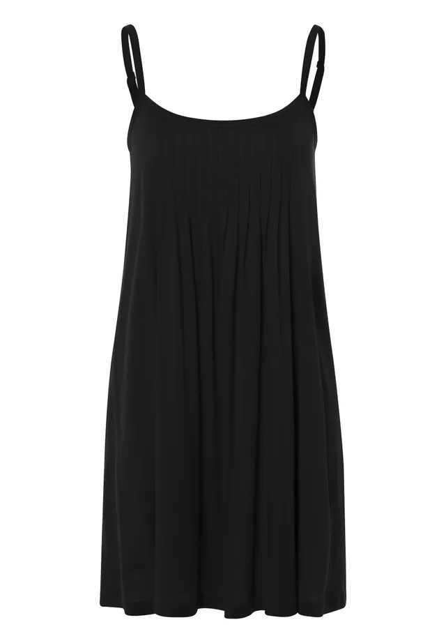 hanro-juliet-spaghetti-nachthemd-schwarz-baumwolle-90cm image 1