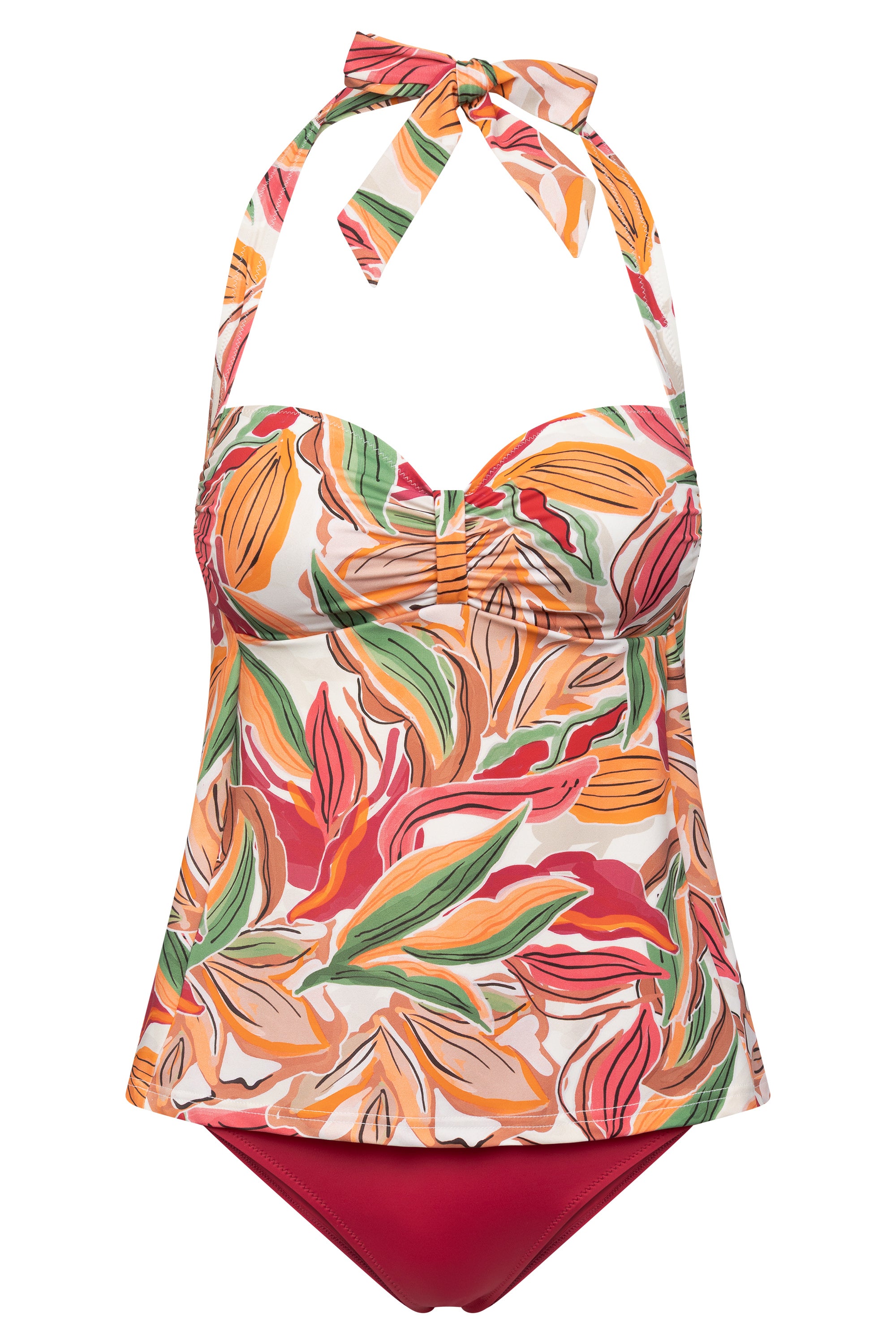 r-sch-be-happy-tankini-orange-bl-ttermuster-mit-cups image 2