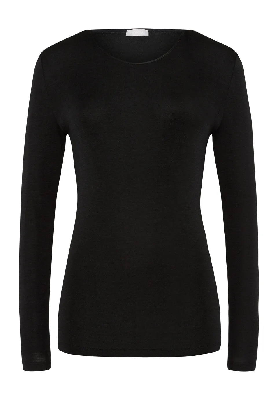 hanro-woolen-silk-shirt-langarm-schwarz-wolle-seide-top image 1