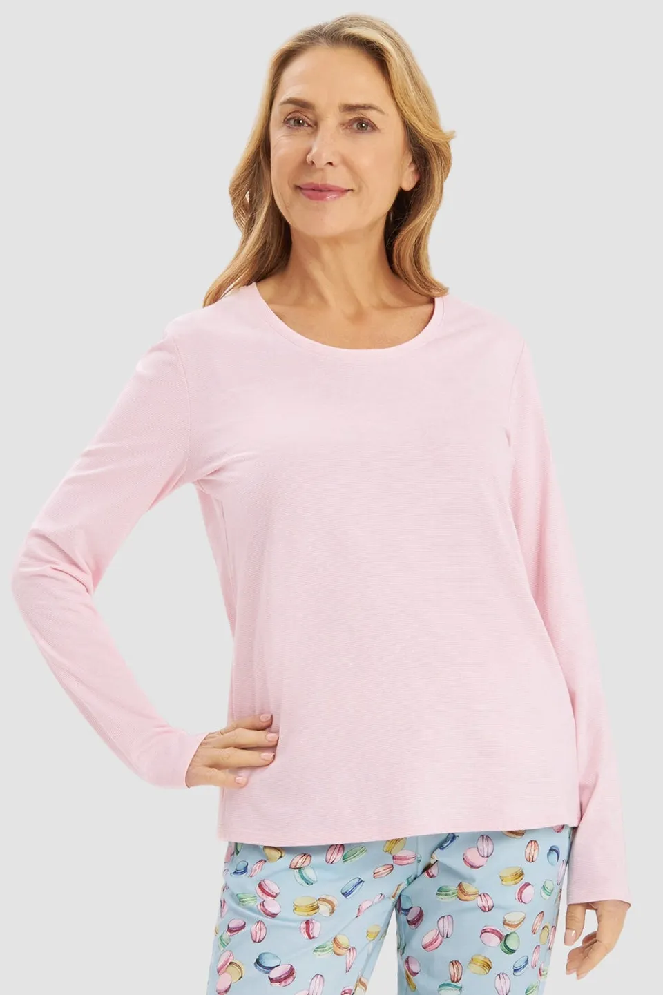 r-sch-be-happy-shirt-langarm-ringeldruck-rosa-jersey image 1