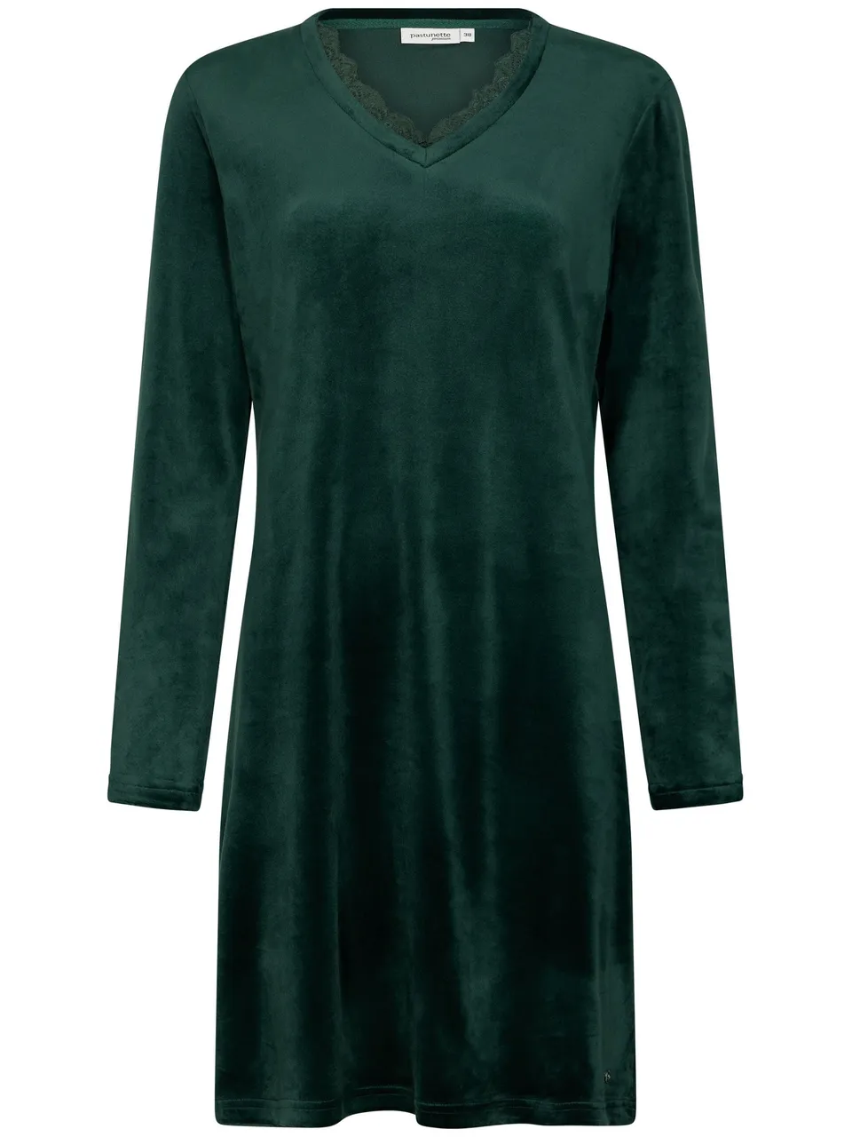 pastunette-premium-emerald-nachthemd-gr-n-velours-spitze image 1