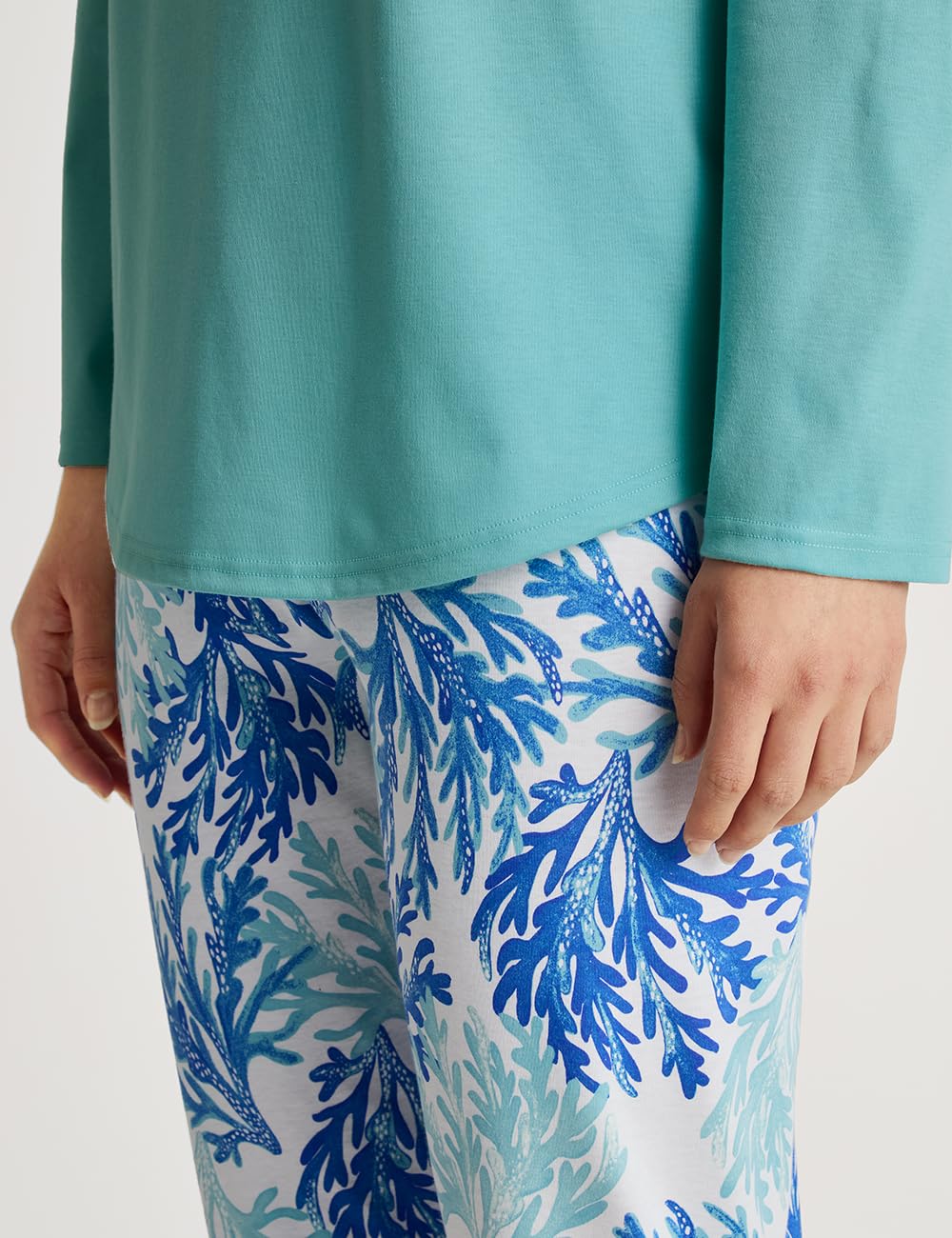 calida-favourites-dreams-pyjama-damen-lang-ice-green-baumwolle image 2